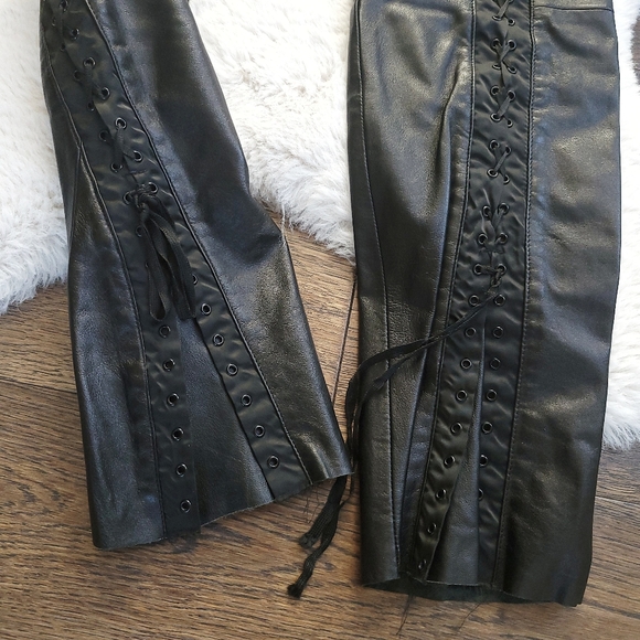 Dolce & Gabbana Y2K Lace Up Kick Out Leather Pant - Picture 5 of 7